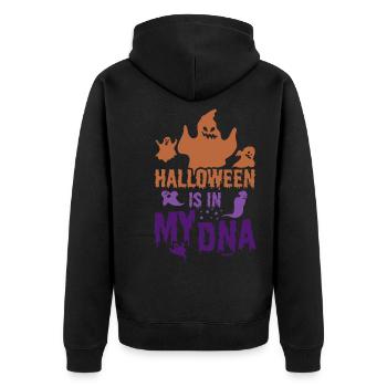 Halloween is in my DNA - Unisex Premium Organic Zip Hoodie - black - Back - Nico (187cm)