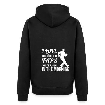 Stepptanz | Stepptänzer Tanzen Tanz Geschenkideen - Unisex Premium Bio Zip Hoodie - Schwarz - Hinten - Nico (187cm)