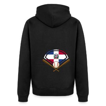 Baseball Dominican Republic - Unisex Premium Organic Zip Hoodie - black - Back - Nico (187cm)