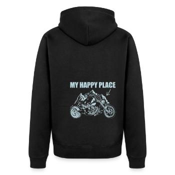 Trike - Unisex Premium Organic Zip Hoodie - black - Back - Nico (187cm)