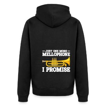 Mellophon Spieler | Musik Marschmusik Geschenkidee - Unisex Premium Bio Zip Hoodie - Schwarz - Hinten - Nico (187cm)