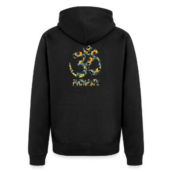 Tournesol Om - Veste à capuche bio Premium Unisexe - noir - Dos - Nico (187cm)