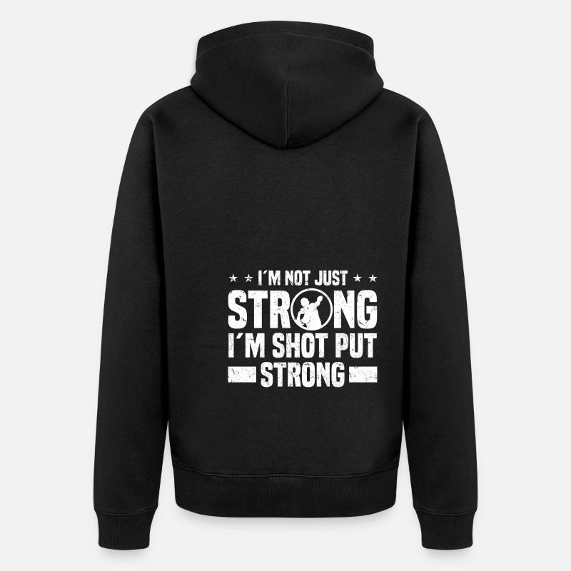 Kugelstoßen - Unisex Premium Bio Zip Hoodie - Schwarz