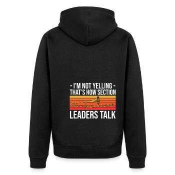 Stabführer Marschkapelle | Band Blasmusik Geschenk - Unisex Premium Bio Zip Hoodie - Schwarz - Hinten - Nico (187cm)
