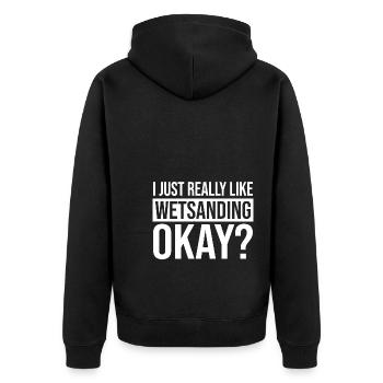 Vehicle painters - Unisex Premium Organic Zip Hoodie - black - Back - Nico (187cm)
