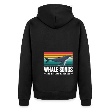 Wale beobachten | Wal Meerestier Meer Geschenke - Unisex Premium Bio Zip Hoodie - Schwarz - Hinten - Nico (187cm)