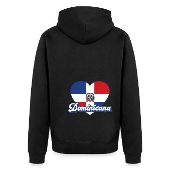 Dominikanische Republik - Unisex Premium Bio Zip Hoodie - Schwarz - Hinten - Nico (187cm)
