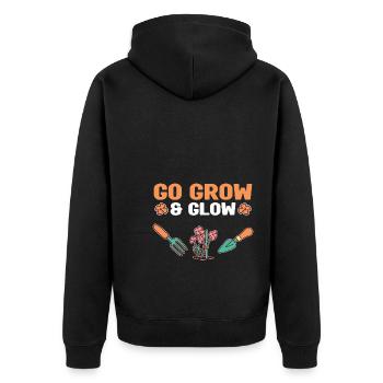 Landschaftsbau Landschaftsgärtner Gärtner Geschenk - Unisex Premium Bio Zip Hoodie - Schwarz - Hinten - Nico (187cm)