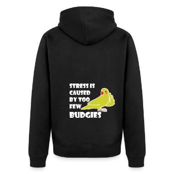 Oiseaux de Budgerigar | Animaux de compagnie Idée cadeau d’oiseau - Veste à capuche bio Premium Unisexe - noir - Dos - Nico (187cm)