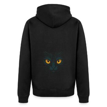 Yeux de chat Regard de chat Animal Love Eyes Design - Veste à capuche bio Premium Unisexe - noir - Dos - Nico (187cm)