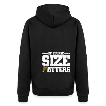 Melophon - Unisex Premium Bio Zip Hoodie - Schwarz - Hinten - Nico (187cm)