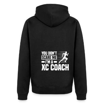 Crosslauf | Cross Country Läufer Berglauf Geschenk - Unisex Premium Bio Zip Hoodie - Schwarz - Hinten - Nico (187cm)