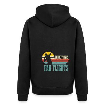 Kugelstoßen - Unisex Premium Bio Zip Hoodie - Schwarz - Hinten - Nico (187cm)