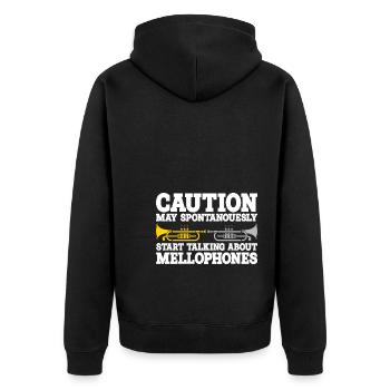 Mellophon Musikinstrument | Blaskapelle Geschenke - Unisex Premium Bio Zip Hoodie - Schwarz - Hinten - Nico (187cm)