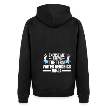 Water Aerobics | Wassergymnastik Lehrer Geschenk - Unisex Premium Bio Zip Hoodie - Schwarz - Hinten - Nico (187cm)