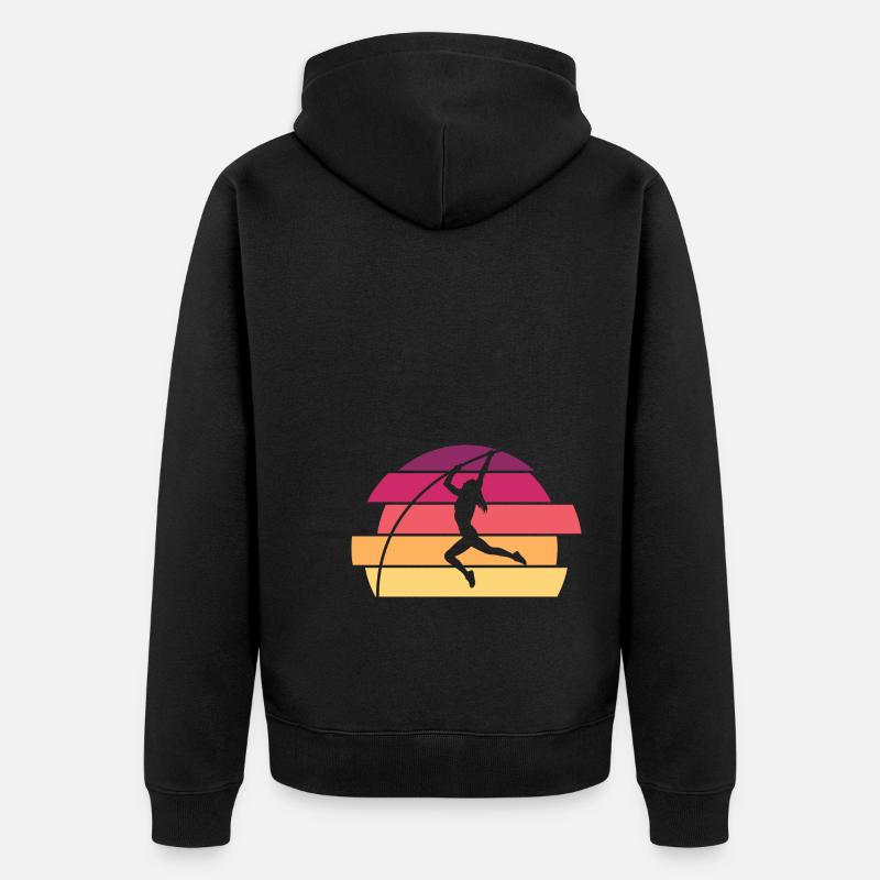 Stabhochspringer - Unisex Premium Bio Zip Hoodie - Schwarz
