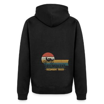 Recumbent Trike - Unisex Premium Bio Zip Hoodie - Schwarz - Hinten - Nico (187cm)