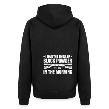 Muzzleloader - Unisex Premium Bio Zip Hoodie - Schwarz - Hinten - Nico (187cm)