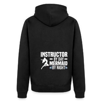 Wassergymnastik Geschenke | Water Aerobics Sport - Unisex Premium Bio Zip Hoodie - Schwarz - Hinten - Nico (187cm)