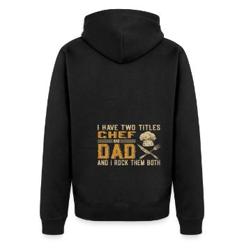 Koch - Unisex Premium Bio Zip Hoodie - Schwarz - Hinten - Nico (187cm)