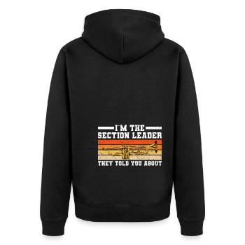 Stabführer Marschkapelle | Band Blasmusik Geschenk - Unisex Premium Bio Zip Hoodie - Schwarz - Hinten - Nico (187cm)