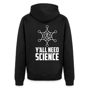 Athéiste Anti Relégion Athéisme Agnostique - Veste à capuche bio Premium Unisexe - noir - Dos - Nico (187cm)