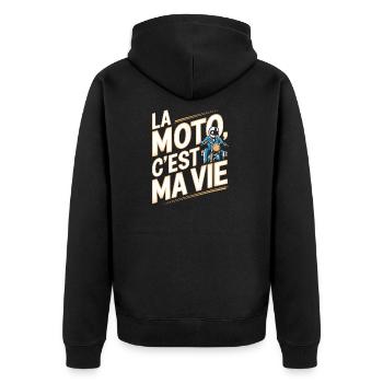 La moto c'est la vie - Veste à capuche bio Premium Unisexe - noir - Dos - Nico (187cm)