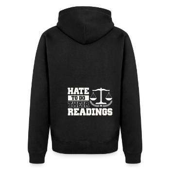 Anwalt - Unisex Premium Bio Zip Hoodie - Schwarz - Hinten - Nico (187cm)