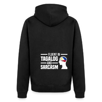 Philippinen Flagge | Filipino Land Asien Geschenke - Unisex Premium Bio Zip Hoodie - Schwarz - Hinten - Nico (187cm)