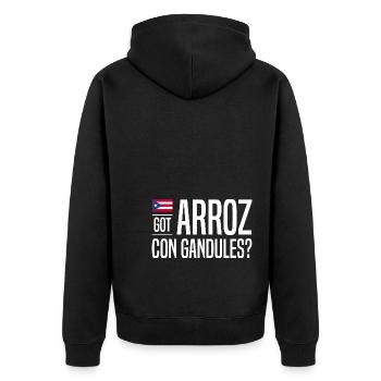 Puerto Rico | Puerto Ricaner Flagge Geschenkideen - Unisex Premium Bio Zip Hoodie - Schwarz - Hinten - Nico (187cm)