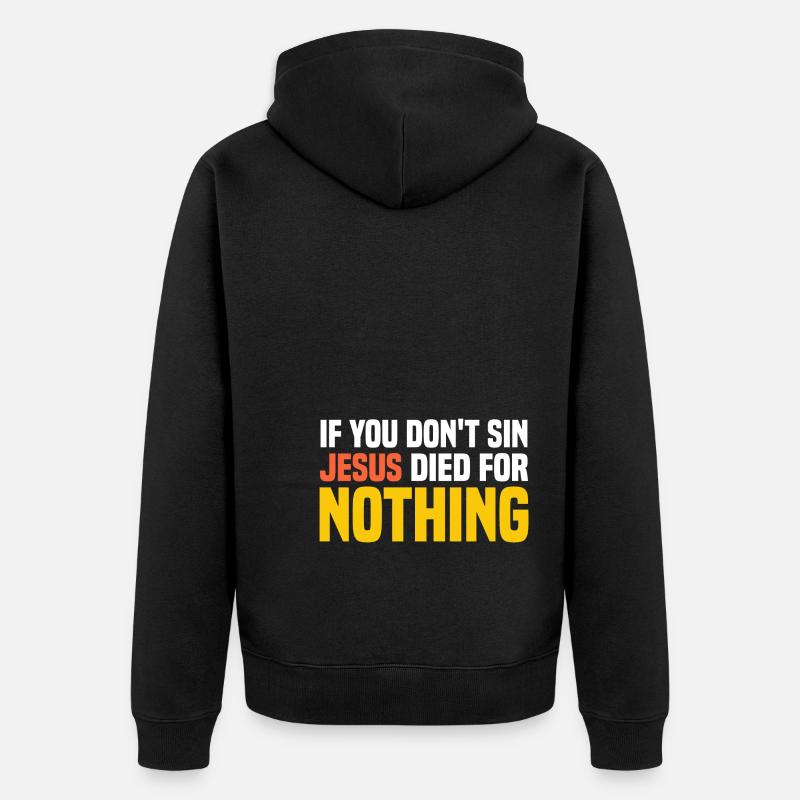 Athée - Veste à capuche bio Premium Unisexe - noir