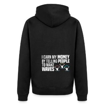 Water Aerobics | Wassergymnastik Lehrer Geschenk - Unisex Premium Bio Zip Hoodie - Schwarz - Hinten - Nico (187cm)