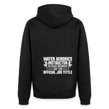 Wassergymnastik - Unisex Premium Bio Zip Hoodie - Schwarz - Hinten - Nico (187cm)