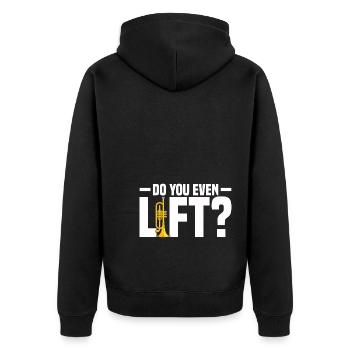 Mellophon Musikinstrument | Blaskapelle Geschenke - Unisex Premium Bio Zip Hoodie - Schwarz - Hinten - Nico (187cm)