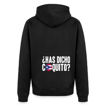 Puerto Rico | Puerto Ricaner Flagge Geschenkideen - Unisex Premium Bio Zip Hoodie - Schwarz - Hinten - Nico (187cm)