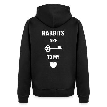 Rabbits are the key to my heart - Veste à capuche bio Premium Unisexe - noir - Dos - Nico (187cm)