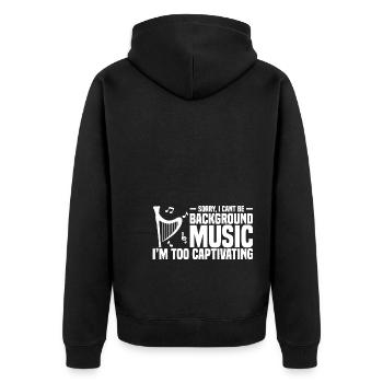 Harfe Musikinstrument - Unisex Premium Bio Zip Hoodie - Schwarz - Hinten - Nico (187cm)