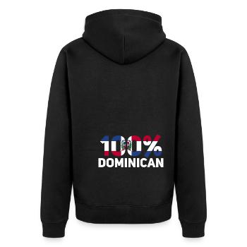 Dominikanische Republik - Unisex Premium Bio Zip Hoodie - Schwarz - Hinten - Nico (187cm)