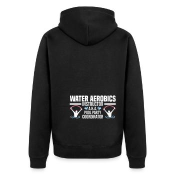 Wassergymnastik - Unisex Premium Bio Zip Hoodie - Schwarz - Hinten - Nico (187cm)