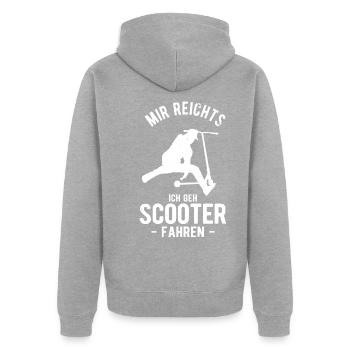 Stunt Scooter Roller Tretroller Spruch Jungen Gesc - Unisex Premium Bio Zip Hoodie - Grau meliert - Hinten - Nico (187cm)