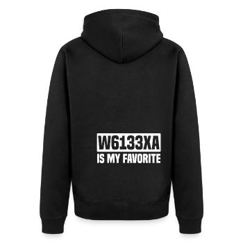 Kodierfachkraft - Unisex Premium Bio Zip Hoodie - Schwarz - Hinten - Nico (187cm)