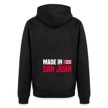 San Juan Puerto Rico - Unisex Premium Organic Zip Hoodie - black - Back - Nico (187cm)