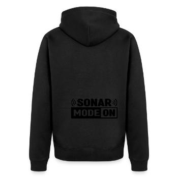 Meeresbiologie Delfin | Meeresbiologe Geschenkidee - Unisex Premium Bio Zip Hoodie - Schwarz - Hinten - Nico (187cm)