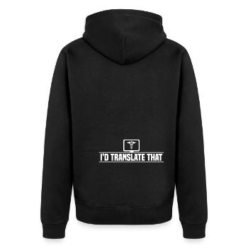 Klinische Kodierfachkraft - Unisex Premium Bio Zip Hoodie - Schwarz - Hinten - Nico (187cm)