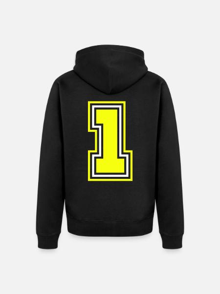 1 symbole numérique - Veste à capuche bio Premium Unisexe - noir