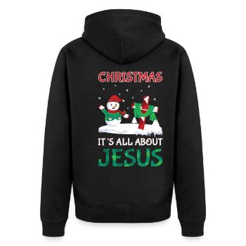 Cadeaux de Noël Noël - Veste à capuche bio Premium Unisexe - noir - Dos - Nico (187cm)