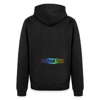 Acrylgießen - Unisex Premium Bio Zip Hoodie - Schwarz - Hinten - Nico (187cm)