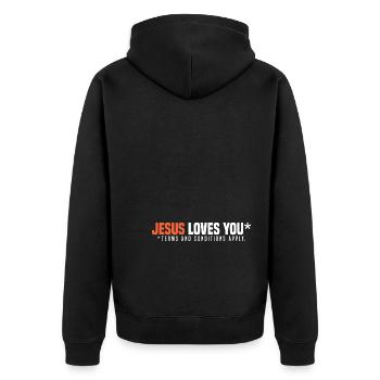 Atheism sayings | Atheists Atheist Gift Idea - Unisex Premium Organic Zip Hoodie - black - Back - Nico (187cm)