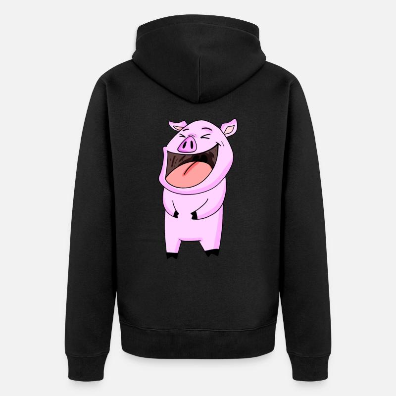 Rires de cochon - Veste à capuche bio Premium Unisexe - noir