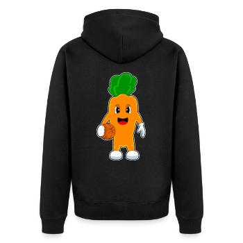 Karotte Basketballspieler Basketball - Unisex Premium Bio Zip Hoodie - Schwarz - Hinten - Nico (187cm)